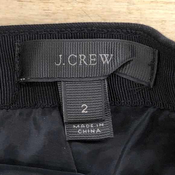 J Crew Womens Size 2 Skirt Pencil Straight Zip Rear Slit Career Black - Picture 11 of 15